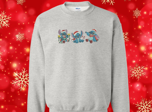 Stitch Christmas Embroidered Sweatshirt